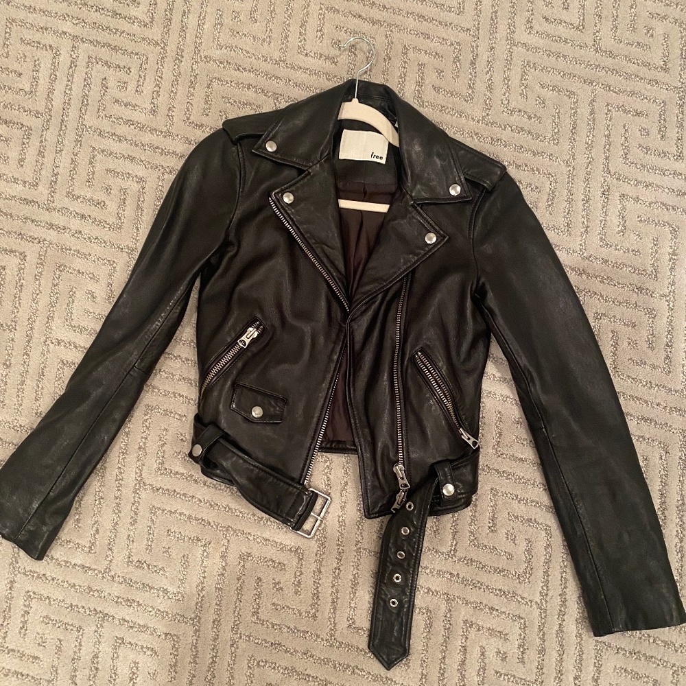 Wilfred biker leather jacket